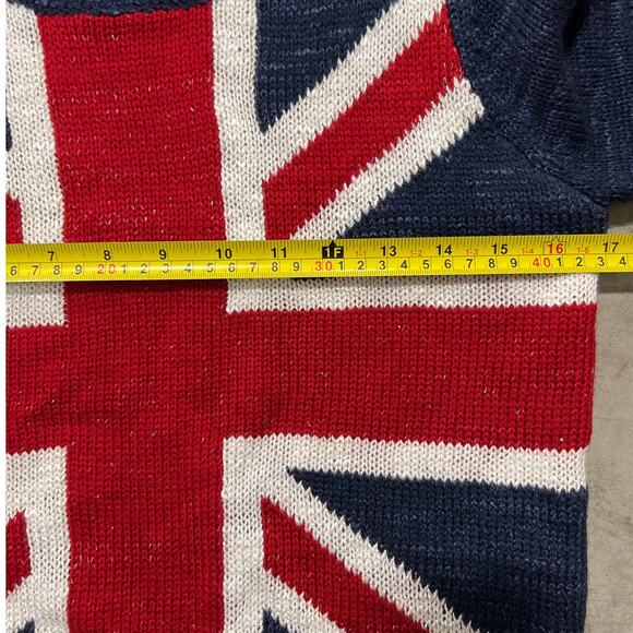 Rebellious. One British Flag Y2K Size Small Long Sleeve Knit Women's Crewneck - Picture 4 of 7